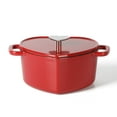 thumbnail image 1 of Martha Stewart Four Hollandais en Fonte Émaillée en Forme de Cœur 2-Quart - Rouge, 1 of 4