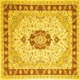 thumbnail image 1 of Ahgly Company Machine Washable Indoor Square Persian Yellow Traditional Area Rugs, 6' Square, 1 of 4