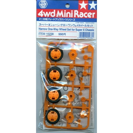 Tamiya 4WD Mini Racer Narrow One Way Wheel Set for Super X Chassis 2 Pack
