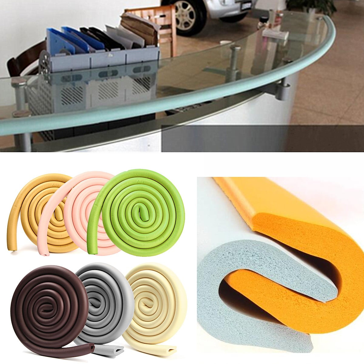 2m Baby Table Edge Corner Guard Protection Foam Bumper Collision