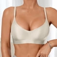 thumbnail image 2 of WHEANG Satin Bras for Women Back Beauty Bra Soft Support Breathable Casual Plus Size Bra Wireless Comfort Everyday Bra Cross Back Push Up Bra for Daily Wear Size L White, 2 of 6
