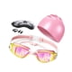thumbnail image 5 of Juego de 5 piezas de gafas y gorro de natación para hombres y mujeres, ideal para piscinas y buceo. Rosa, 5 of 8