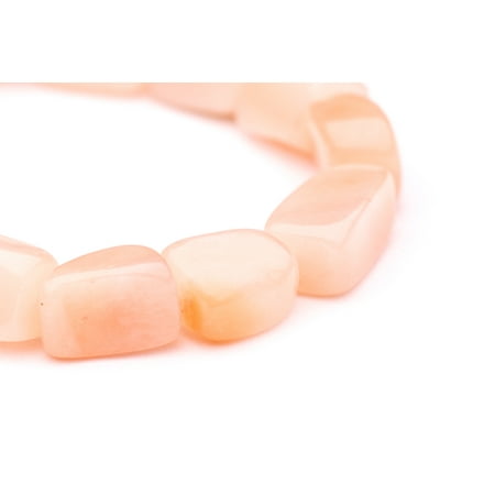 Peach Gemstone - Round - Shaped Peach Quartz Crystal Beads Semi Precious Gemstones Size: 18x12mm Crystal Energy Stone Healing Power for Jewelry Making