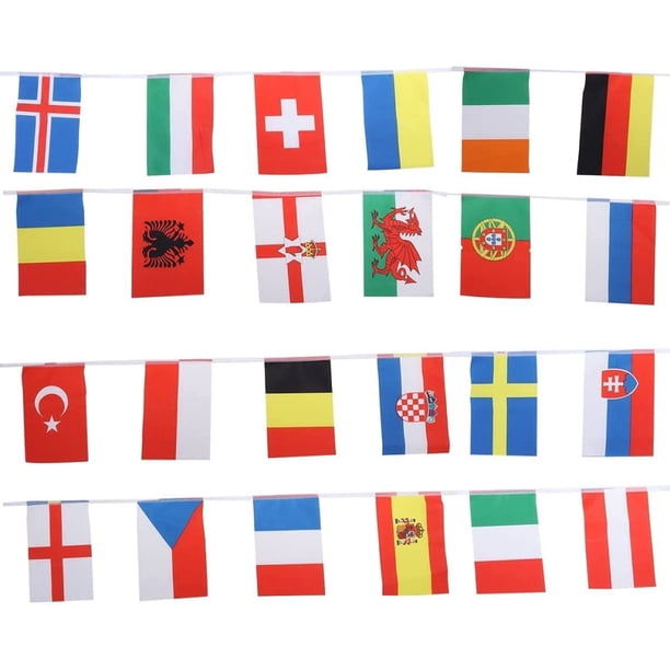 Euro Football Banner 24 Nations Bunting Flags Para El Hogar Bar Restaurante Y Decoración De Fiestas 2021 Inevent HA035867-00