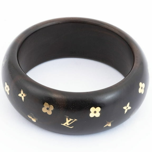 Pre-Owned Louis Vuitton Bracelet Sylvania GM Bangle M65939 Wood Dark Brown Women's LOUIS VUITTON
