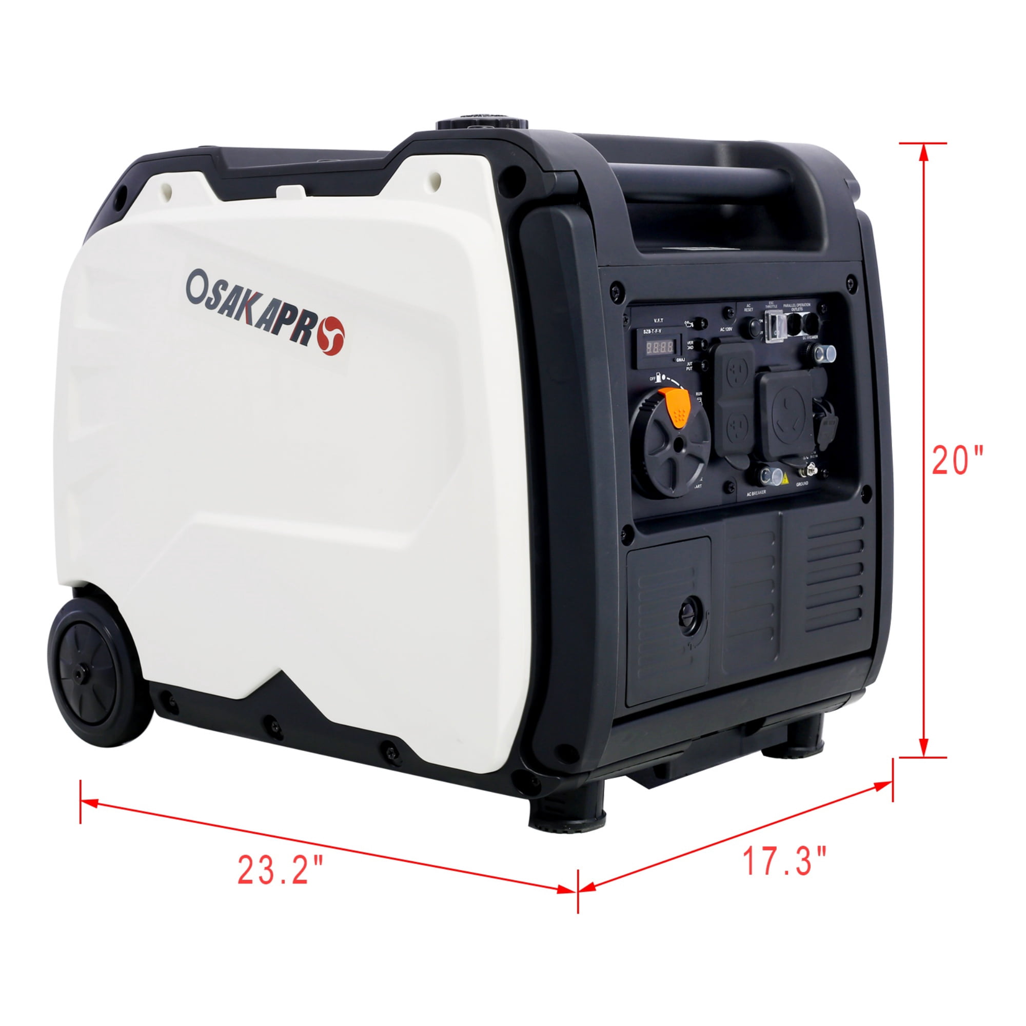 CASEMIOL Portable Inverter Generator, 4500W Electric Start Inverter Generator with Wheel, Quiet Generator with Foldable Handle, 212cc, 4 stroke, CARB, EPA compliant, CO Sensor