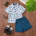 thumbnail image 2 of CUZIBR Boys Kids Baby Summer Short Outfits Short Sleeve Cartoon Dinosaur Print Button Down Lapel Shirts Blouse And Shorts Casual Two Piece Fashion Relaxed Fit Sets Trendy Clothes,White,4-5 Years, 2 of 9