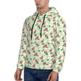thumbnail image 3 of Kdxio Flower With Ladybug Print Mens Casual Hooded Collar Drawstring Hoodies Pullover Sweatshirts Casual Long Sleeve Shirts-Large, 3 of 7