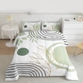 thumbnail image 2 of Castle Fairy Tree Leaves Twin Comforter Sets,Stripes Bedding Set, 2 of 8