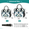 thumbnail image 4 of FORMRS Insulated Lunch Bag Unisex Large Capacity with Shoulder Strap, Green Geometric Pattern, 4 of 6