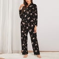 thumbnail image 2 of Fotbe Flowers Pattern Long Sleeve Pajama Set for Women,Sleepwear Set,2-piece Loungewear Set,Soft PJs Comfy Nightwear with Pockets -Medium, 2 of 7