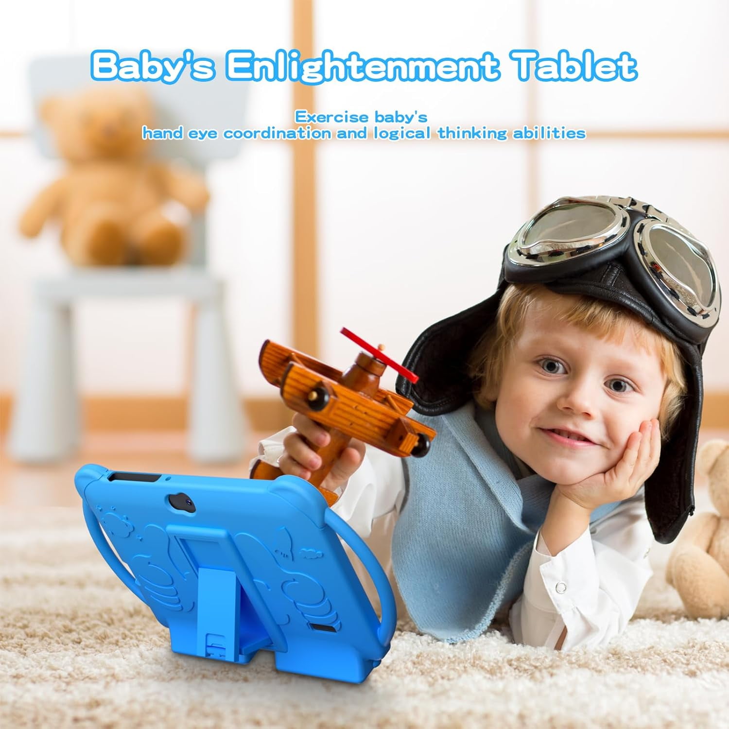 7 inch Kids Tablet - Android 12, 32GB ROM, 2+5MP Dual Camera, Shockproof Case, Educational, Games, Parental Control