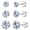Silver-A, variant on Limerencia Hypoallergenic Titanium Jewelry Flat Back Cartilage Earrings, Cubic Zirconia Studs, Pack of 4 Pairs