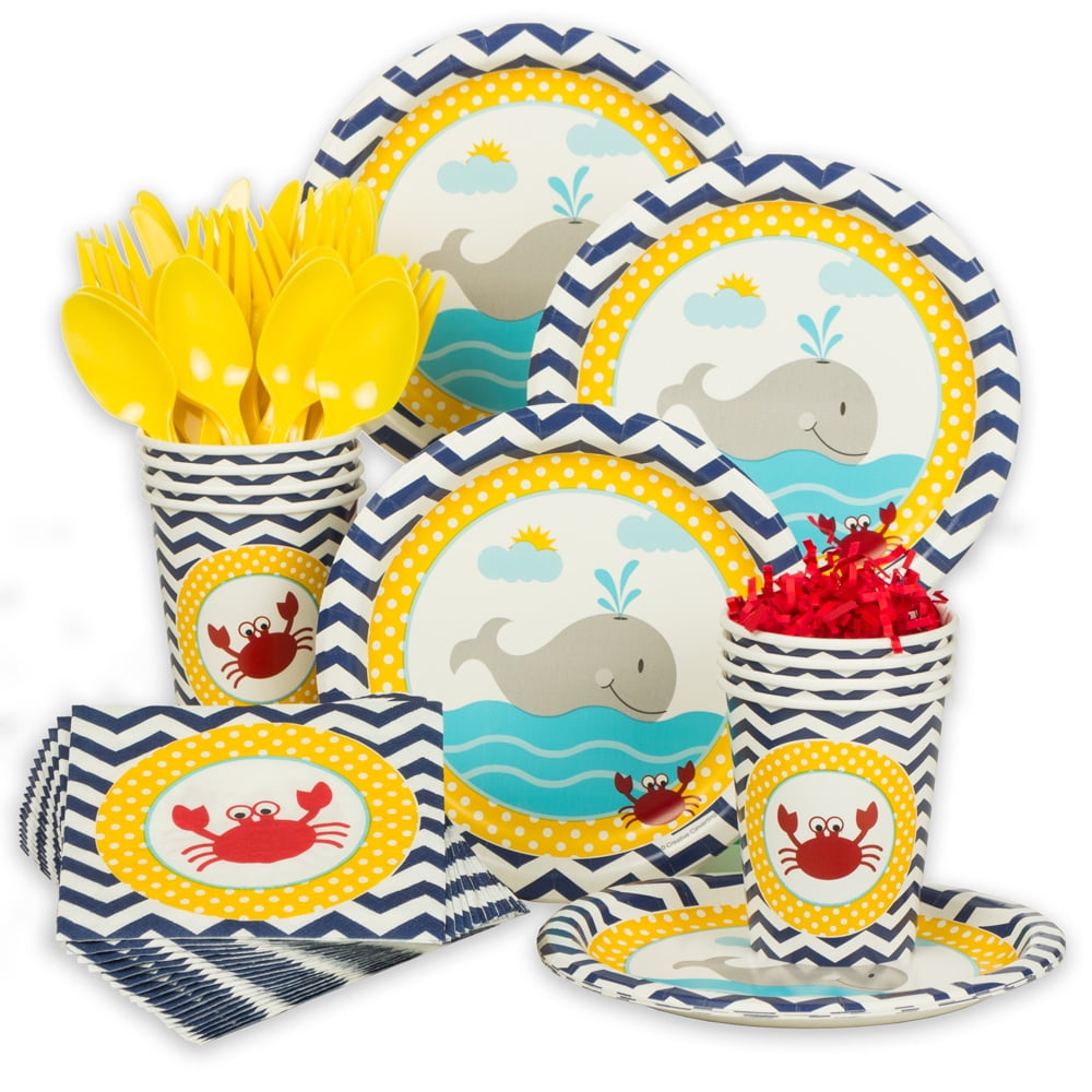 Creative Converting 18 Count Ahoy Matey Ahoy Baby Beverage Paper Napkins 651226