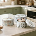 thumbnail image 2 of Vintage Metal Cookie Tin Set of 3 with Lids,Storage Containers for Kitchen Pantry, Gift Giving for Christmas Holidays, Decorative Box for Cookies, Candy, Snacks, Treats, 2 of 14