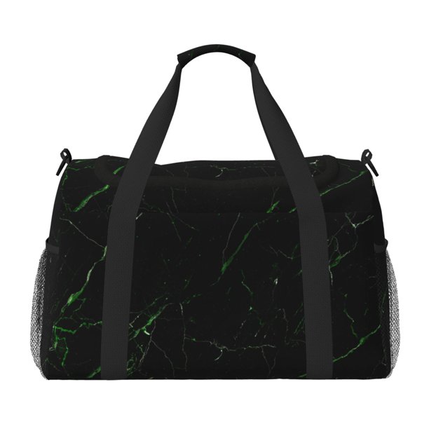 Balery Black Marble Bolsa de Gimnasio para Mujeres, Bolsa de Viaje con Bolsillo Húmedo, Bolsa de Fin de Semana para Mujeres, Bolsa de Viaje Resistente al Agua