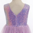thumbnail image 6 of IDOPIP Flower Girls Sequin Dress Sleeveless Sparkly Tulle Long Dress Pageant Birthday Graduation Gown, 6 of 8