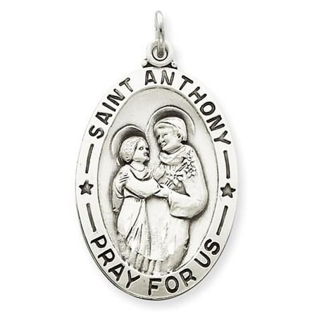Sterling Silver Engravable Antiqued Saint Anthony Medal