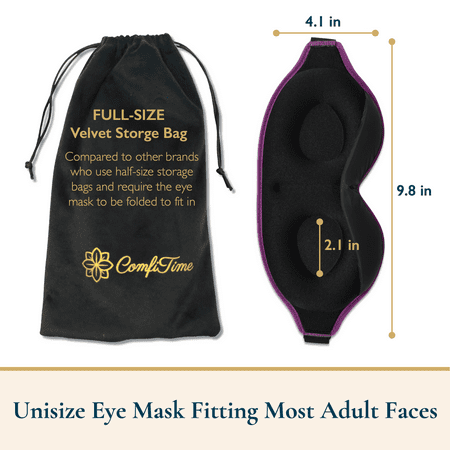 ComfiTime 3D Sleep Mask - 100% Blackout Eye Mask for Sleeping, Eye Covers for Men and Women, Contour Blindfold with Nose Baffle, Soft & Lightweight, Latex-Free