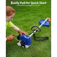 thumbnail image 3 of 52cc Gas 3-in-1 Weed Wacker Tool Set – String Trimmer, Brush Cutter, Lawn Edger – Heavy Duty, 17" Cutting Path, 2-Cycle Engine, Anti-Vibration Handle, Shoulder Strap – Orange, 52cc, 3 of 7