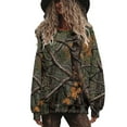 thumbnail image 4 of Uootdi Oversized Long sleeve Sweatshirt for Women Camo Leaf Maple Leaf Gift Pattern Winter Hoodies with Oversized Long sleeve Sw eatshirt for, 4 of 9