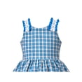 thumbnail image 4 of Girls Dress Vintage Blue Plaid Stripe Layered Lace Ruffle Sleeveless 6 Years, 4 of 6