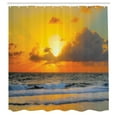 thumbnail image 3 of Ambesonne Sea Shower Curtain, Sunset Beach in Brazil City, 69"Wx70"L, Orange Grey, 3 of 5