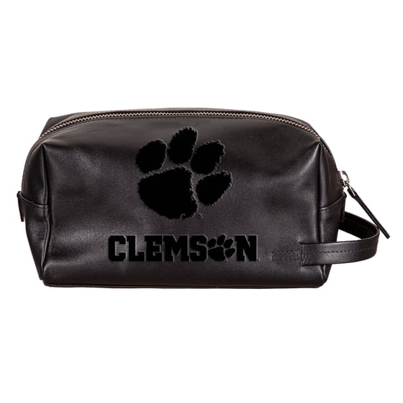 Clemson Tigers Hybrid Leather Lined Dopp Toiletry Bag