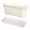 White, variant on Railing Planter Rectangular Window Box Planter with Tray Plastic Wavy Edge Flower Pot Indoor Outdoor Windowsill Planter for Herbs Vegetables Succulents Home Garden Decor Planters for Outdoor Plants
