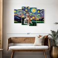 thumbnail image 3 of Elephant Stock Huskies Starry Night Wall Art - Horizontal Multi Panel Canvas - Living Room Wall Decor - Animal Multi Panel - Black And Blue Decor - 43" x 27", 3 of 8