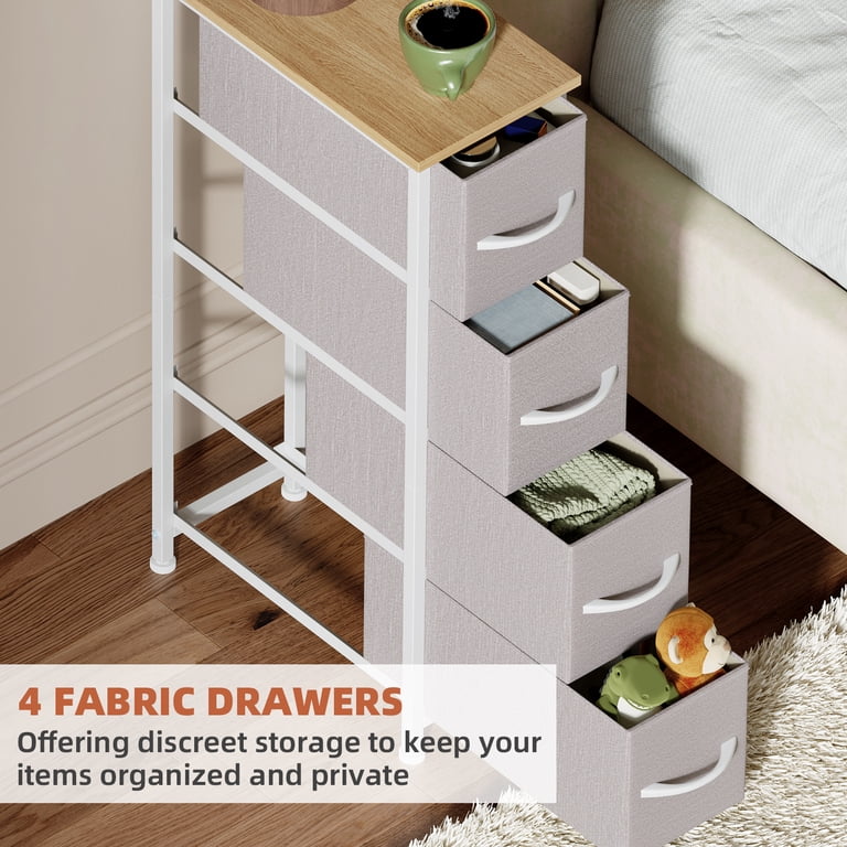 short thin dresser Tribesigns 5-Drawer Dresser, Wood Narrow Dresser for Small Spaces