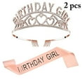 thumbnail image 2 of Birthday Tiara Rhinestone Decorative Party Crown with Party Sash for Girls, 2 of 10