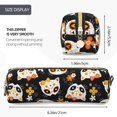 thumbnail image 3 of Easygdp Cat Skulls and Flowers para Estuche de Lápices de Cuero, Estuche de Papelería de Cuero, Estuche de Gran Capacidad con Cremallera, 3 of 7