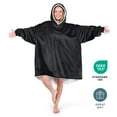 thumbnail image 5 of Bare Homey Plush Sherpa Wearable Blanket - Fluffy & Soft - Lightweight - Adult, Black, 5 of 9
