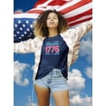 thumbnail image 2 of Estimated 1776 Cartoon Banner T-Shirt Women -Image by Shutterstock, Female 5X-Large, 2 of 4