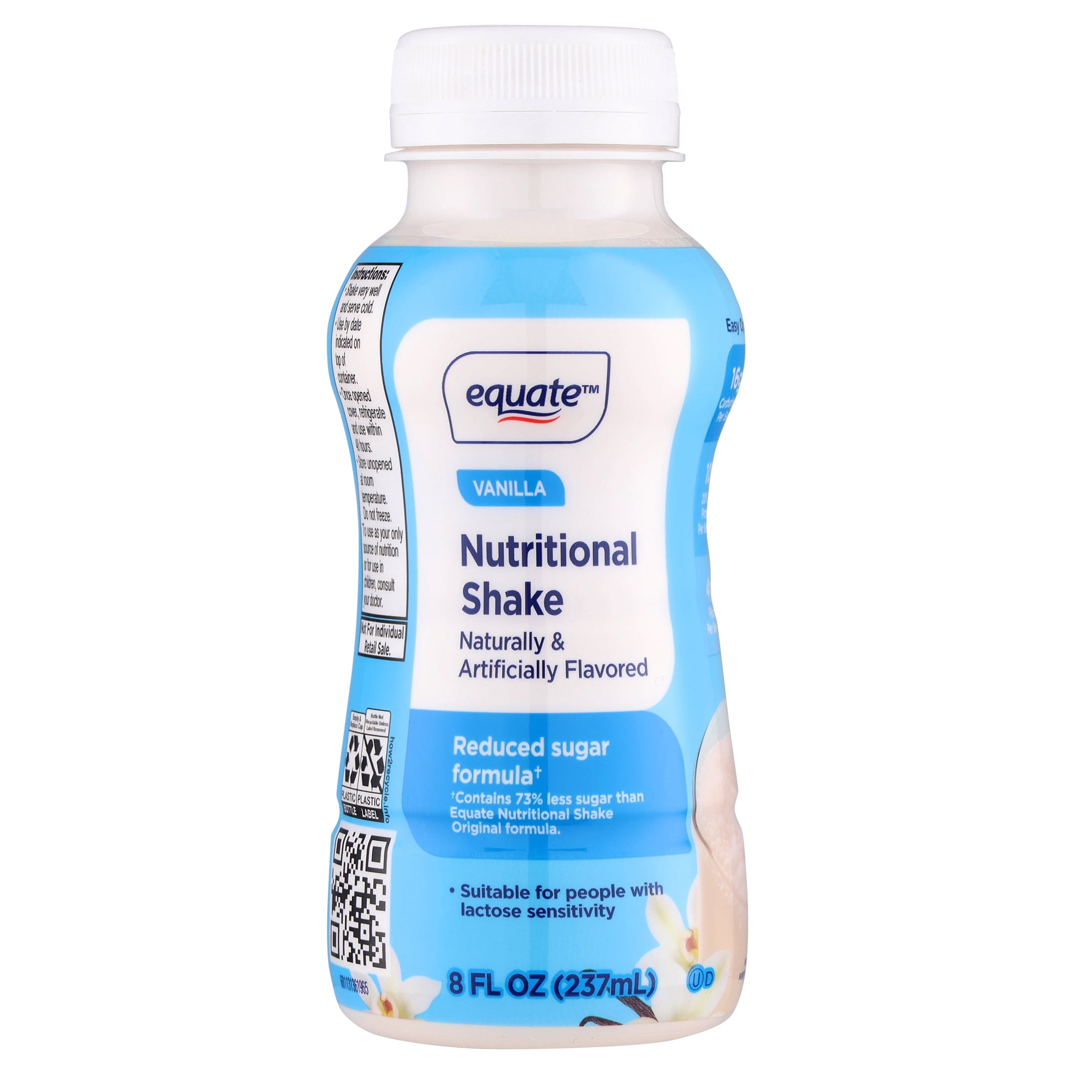 Equate Reduced Sugar Formula Nutritional Shake, Vanilla, 8 fl oz, 6 Count