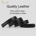 thumbnail image 3 of Men's Leather Ratchet Belt Strap without Buckle, Replacement Leather Belt Strap 35mm/1.38", Fit 40mm/1.57” buckle, 3 of 9