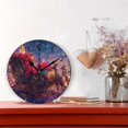thumbnail image 2 of YAZAOO Decorative Wall Clock Size：25cm Festive Sleigh with Roses Reindeer Design Pattern Clock, 2 of 10