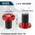 thumbnail image 6 of Unique Bargains 2 Pcs Motorcycle Handlebar End Plug Aluminum Alloy 7/8" 22mm 32mm OD Fashionable Red, 6 of 6