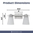 thumbnail image 3 of Prominence Home 2 Pack 2 Light Modern Bathroom Vanity Light with Frosted Glass, 3 of 11