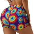 thumbnail image 2 of Peace Tie Dye Workout Shorts For Women Scrunch Butt Lifting Yoga Gym Seamless Booty Biker Shorts Large, 2 of 9