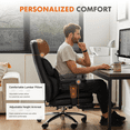 thumbnail image 2 of MAYEERTY Executive Home Office Desk Chair Ergonomic High Back with Footrest & Lumbar Support, Reclining Height Adjustable PU Leather with Swivel Wheels, White, 2 of 6