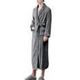 thumbnail image 4 of Prolriy Robes for Women, Women's Double Pocket Flannel Bathrobe Soft and Warm Double Faced Velvet Bathrobe Pajamas and Home Wear BathRobe Womens Robe Grey1 XL, 4 of 7
