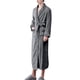 thumbnail image 3 of Batas Prolriy para mujer, bata de baño de franela con doble bolsillo para mujer, suave y cálida, de terciopelo de doble cara, pijamas y ropa de casa, bata de baño para mujer, bata gris 1 L, 3 of 6