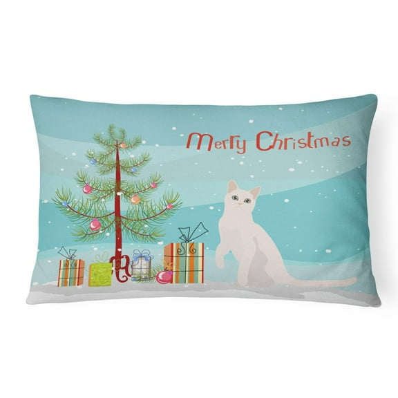 Carolines Treasures CK4755PW1216 Burmilla 1 Cat Merry Christmas Canvas Fabric Decorative Pillow, 12H x16W, multicolor