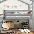 thumbnail image 4 of Bellemave Twin Size House Loft Bed with Slide and Ladder,Solid Wood Loft Bed Frame with Safety Guardrails for Boys and Girls Bedrooms,No Box Spring Needed,Gray, 4 of 10