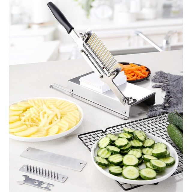 Coupe-frites à Ondes Manuel Réglable pour Fruits et Légumes Lame Ondulée Multi-Fonction (Lame Ondulée)