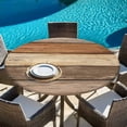 thumbnail image 6 of Farmhouse Beige Brown Round Tablecloth, Fitted Table Cover with Elastic for 45"-54" Round Tables, Vintage Wooden Striped Table Cloth Outdoor Indoor Dinning Party Waterproof Tablecloths, 6 of 7