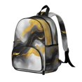 thumbnail image 2 of Black White and Gold Marble Backpack Backpack for School,Cute School Bag,Schoolbag with Adjustable Shoulder Straps & Padded Back,13.8"x11.4"x6", 2 of 6