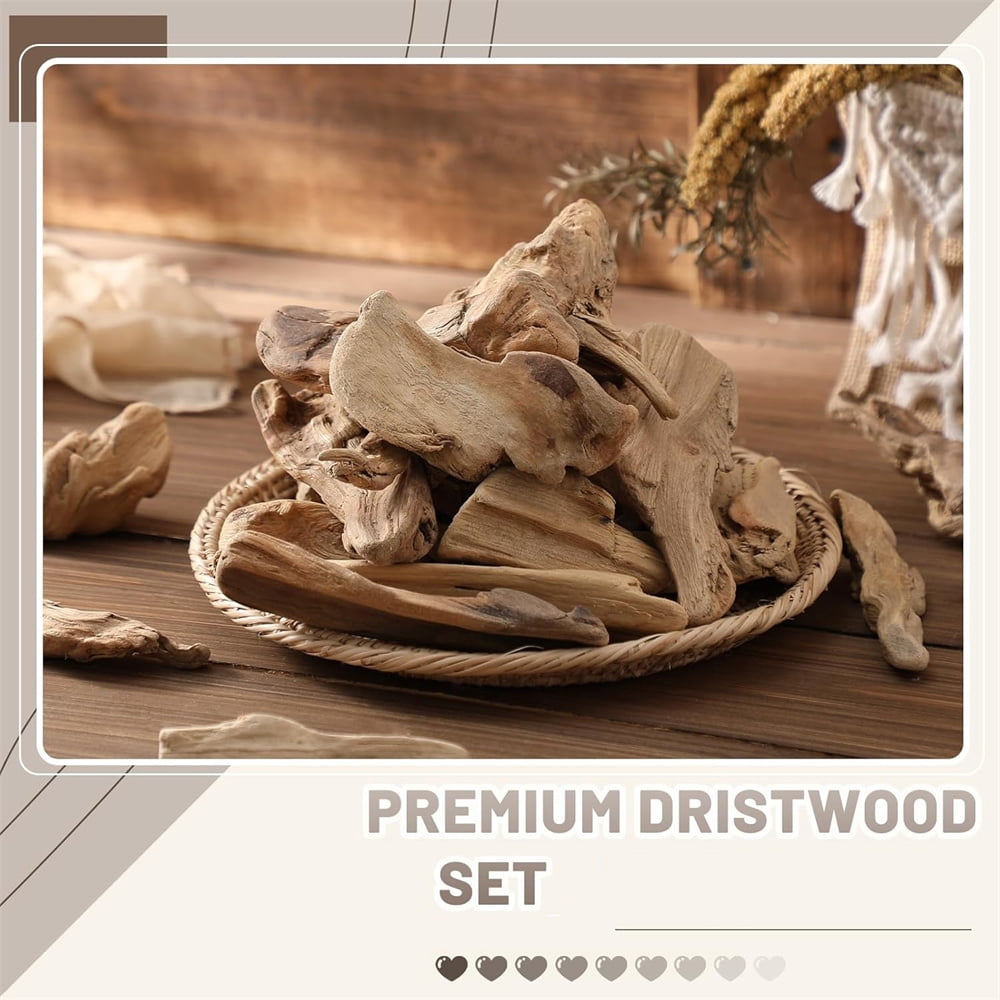 Heyingu 350g Mixed Size Driftwood Pieces Fish Tank Decorations Driftwood for Crafts and Decor for Vase Filler Table Decoration
